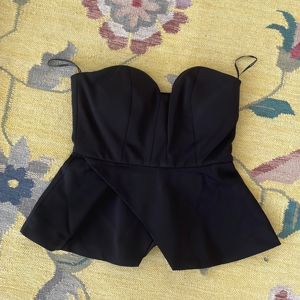 Strapless peplum top